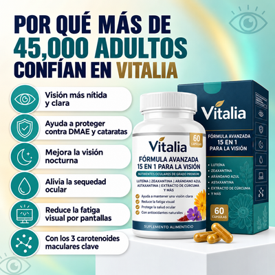 Vitalia® Visión 15 en 1 – Fórmula Avanzada para el Cuidado Ocular.