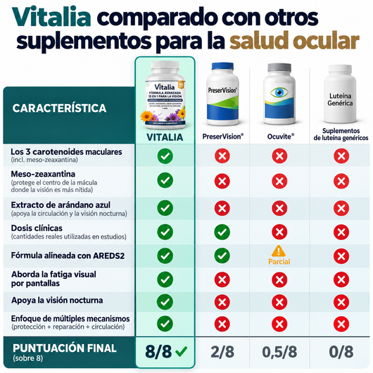 Vitalia® Visión 15 en 1 – Fórmula Avanzada para el Cuidado Ocular.
