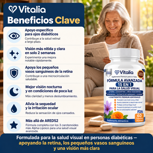 Vitalia® Visión 15 en 1 – Fórmula Avanzada para el Cuidado Ocular