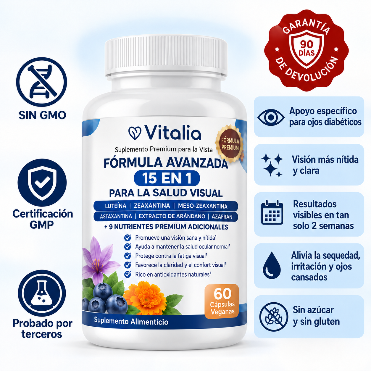 Vitalia® Visión 15 en 1 – Fórmula Avanzada para el Cuidado Ocular