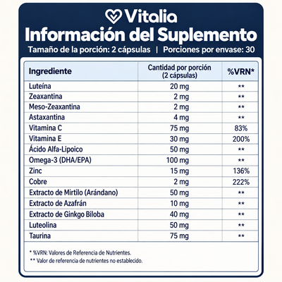 Vitalia® Visión 15 en 1 – Fórmula Avanzada para el Cuidado Ocular