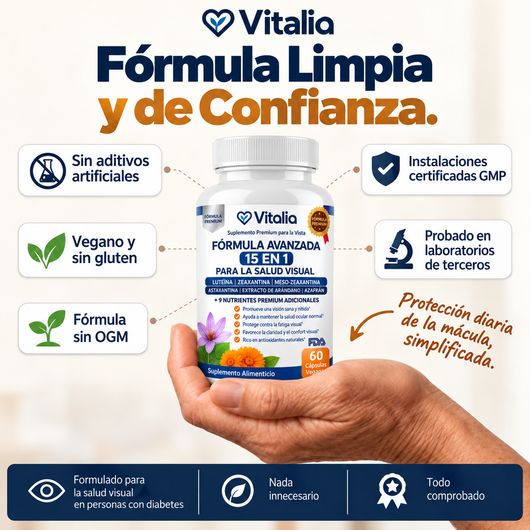 Vitalia® Visión 15 en 1 – Fórmula Avanzada para el Cuidado Ocular
